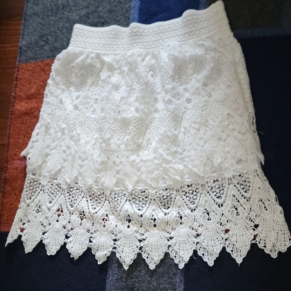 Zara Dresses & Skirts - New White Lace Slip Mini Skirt